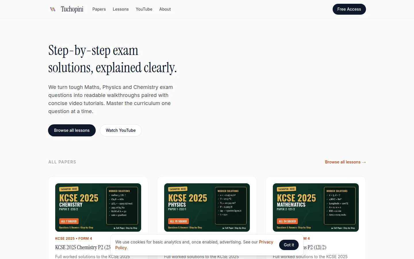 Tuchopini exam solutions screenshot